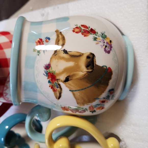 BNIB Pioneer Woman Novelty Gingham 4-Piece Mug Set - Picture 3 of 8